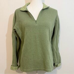Orvis Green Quarter Zip Pullover Sweater —Women’s Size Large